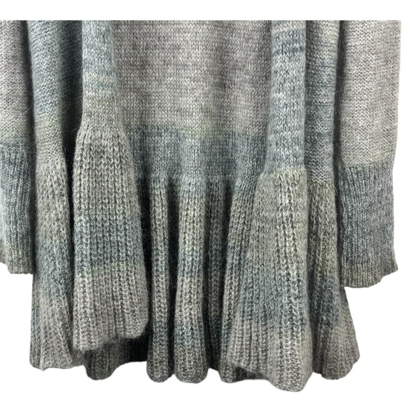 Fili Di Lana Ruffle Hem Open Front Cardigan Made in Italy Size S Oversized Relax - Picture 3 of 8